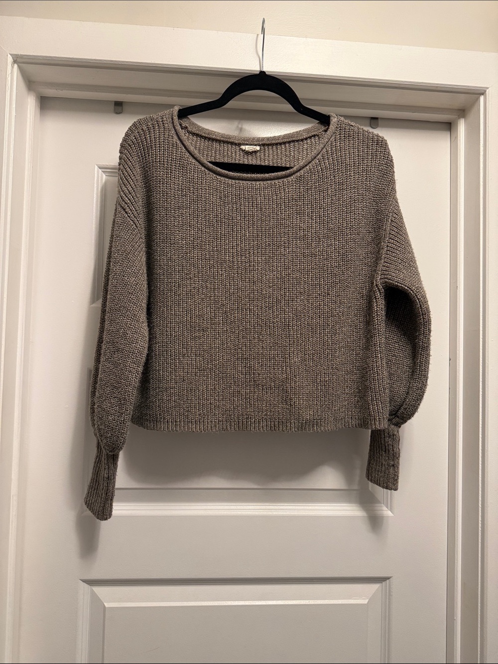 Garage Taupe Crewneck Knit Sweater